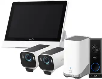 Coolblue EufyCam S3 Pro Lot de 2 + HomeBase 3 + Doorbell E340 + Smart Display E10 aanbieding