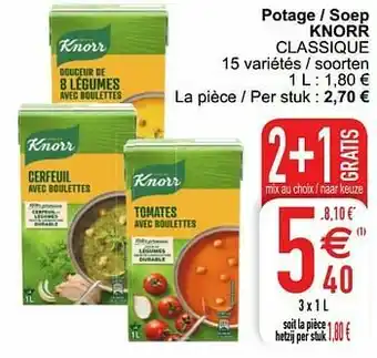 Cora Potage - soep knorr classique aanbieding