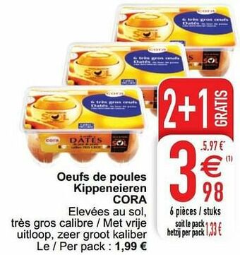 Cora Oeufs de poules kippeneieren cora aanbieding