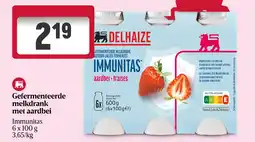 Delhaize Gefermenteerde melkdrank met aardbei aanbieding