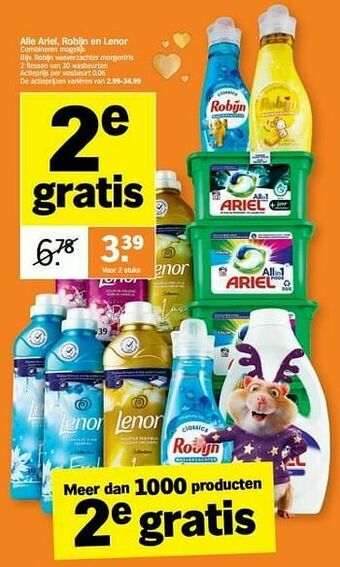 Albert Heijn Robijn wasverzachter morgenfris aanbieding