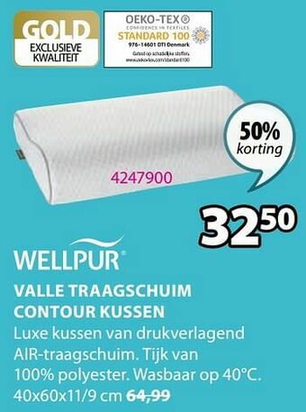 Jysk Valle traagschuim contour kussen aanbieding
