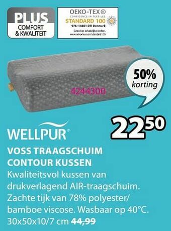 Jysk Voss traagschuim contour kussen aanbieding