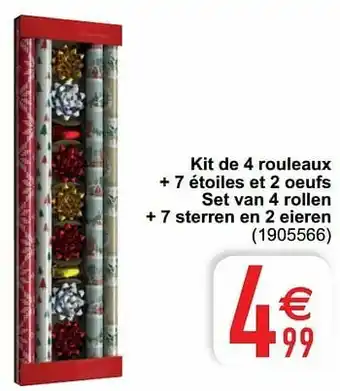 Cora Kit de 4 rouleaux + 7 étoiles et 2 oeufs set van 4 rollen + 7 sterren en 2 eieren aanbieding