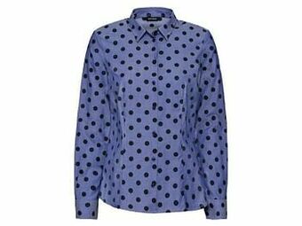 Lidl ESMARA® Getailleerde katoenen blouse (46, blauw) aanbieding