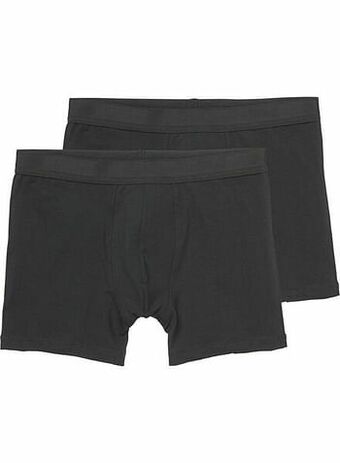 HEMA HEMA Herenboxers Lang Real Lasting Cotton - 2 Stuks Zwart (zwart) aanbieding