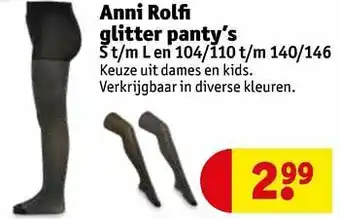 Kruidvat Anni rolfi glitter panty’s aanbieding