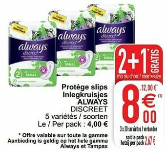 Cora Protège slips inlegkruisjes always discreet aanbieding