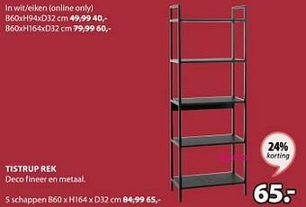 Jysk Tistrup rek 5 schappen aanbieding