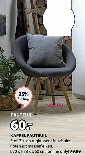 Jysk Kappel fauteuil aanbieding