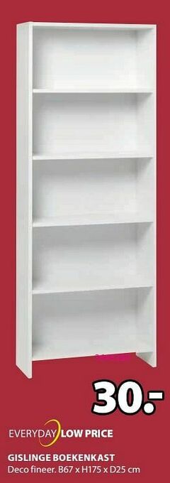 Jysk Gislinge boekenkast aanbieding