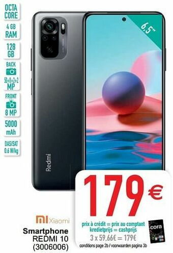 Cora Xiaomi smartphone redmi 10 aanbieding