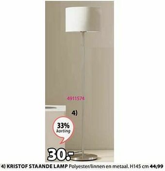 Jysk Kristof staande lamp aanbieding