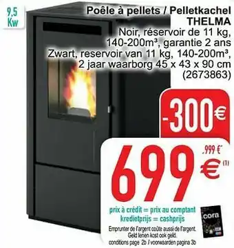 Cora Poêle à pellets - pelletkachel thelma aanbieding