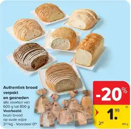 Authentiek brood verpakt en gesneden