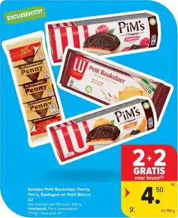 Carrefour Market Koekjes Petit Beukelaer, Penny, Pim's, Bastogne en Petit Beurre LU aanbieding