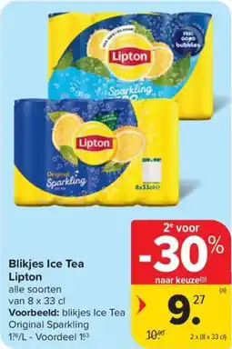 Carrefour Market Blikjes Ice Tea Lipton aanbieding