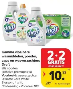Carrefour Market Gamma vloeibare wasmiddelen, poeder, caps en wasverzachters Dreft aanbieding