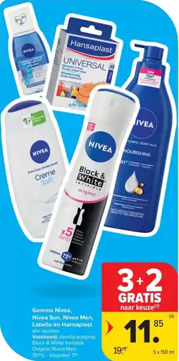 Carrefour Market Gamma Nivea, Nivea Sun, Nivea Men, Labello en Hansaplast aanbieding
