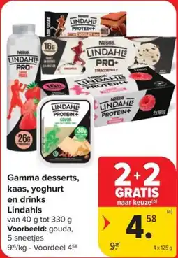 Carrefour Market Gamma desserts, kaas, yoghurt en drinks Lindahls aanbieding