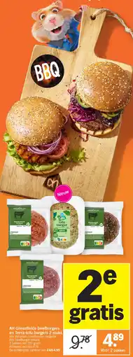 Albert Heijn AH Greenfields beefburgers en Terra tofu burgers 2 stuks aanbieding