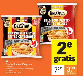 Albert Heijn Belviva frieten 600 gram aanbieding
