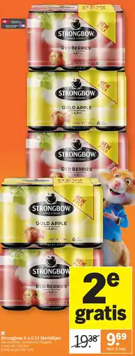 Albert Heijn Strongbow 6 x 0.33 literblikjes aanbieding