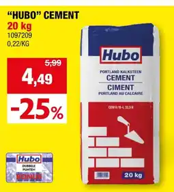 Hubo Hubo cement kalksteen 20kg aanbieding