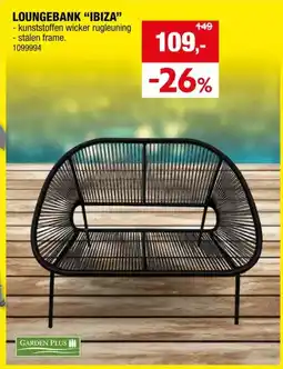 Hubo Garden Plus Ibiza loungebank 115x74 cm zwart aanbieding