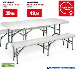Hubo Garden Plus vouwbank 183x30 cm aanbieding