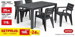 Hubo Keter Julie tuinstoel grafiet aanbieding