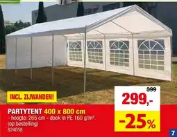 Hubo Garden Plus Heavy partytent 800x400 cm + zijwanden wit aanbieding