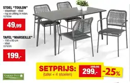 Hubo Garden Plus Marseille tuintafel 150x80 cm grijs aanbieding