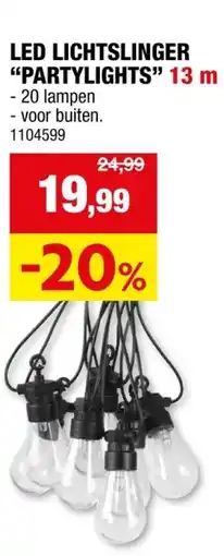 Hubo LED LICHTSLINGER PARTYLIGHTS 13 m aanbieding