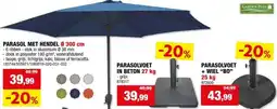 Hubo Garden Plus parasol 3m met hendel terracotta aanbieding