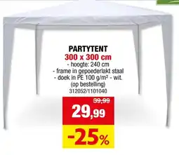 Hubo Garden Plus partytent 300x300 cm wit aanbieding