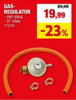 Hubo Barbecook gasregulator met slang 37mbar aanbieding