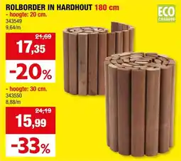Hubo Rolborder 20cm 1,8m hardhout aanbieding