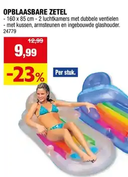Hubo Intex King Kool Lounge zetel opblaasbaar 85x160 cm aanbieding