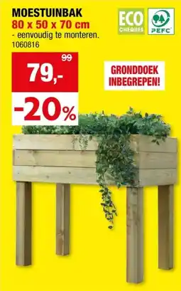 Hubo Cartri moestuinbak 80x75x50 cm aanbieding