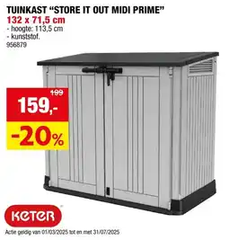 Hubo Keter Store-It-Out Midi Prime tuinberging 71,5x132x113,5 cm grijs aanbieding