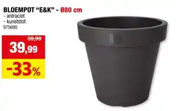 Hubo E&K bloempot 80cm antraciet aanbieding