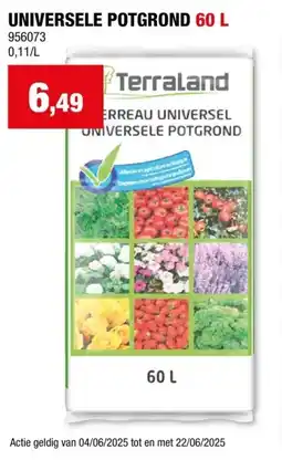 Hubo Terraland universele potgrond 60l aanbieding