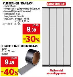 Hubo Confortex Kansas vliegendeur 100x220 cm grijs aanbieding