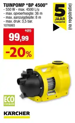 Hubo Karcher BP 4.500 Garden tuinpomp 550W aanbieding