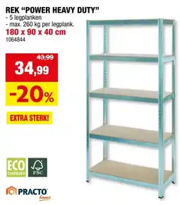 Hubo Practo Home Power Heavy Duty opbergrek 180x90x40 cm metaal/hout aanbieding