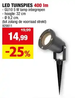 Hubo LED tuinspot GU10 5W zwart aanbieding