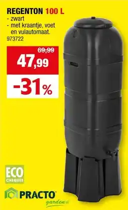 Hubo Practo Garden Classic regenton 100l + accessoires zwart aanbieding