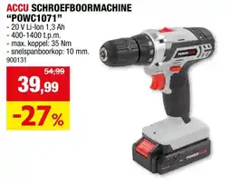 Hubo Powerplus EG POWC1071 schroefboormachine 20V Li-ion aanbieding