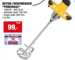 Hubo Powerplus POWX0842 beton- en verfmixer 1600W aanbieding